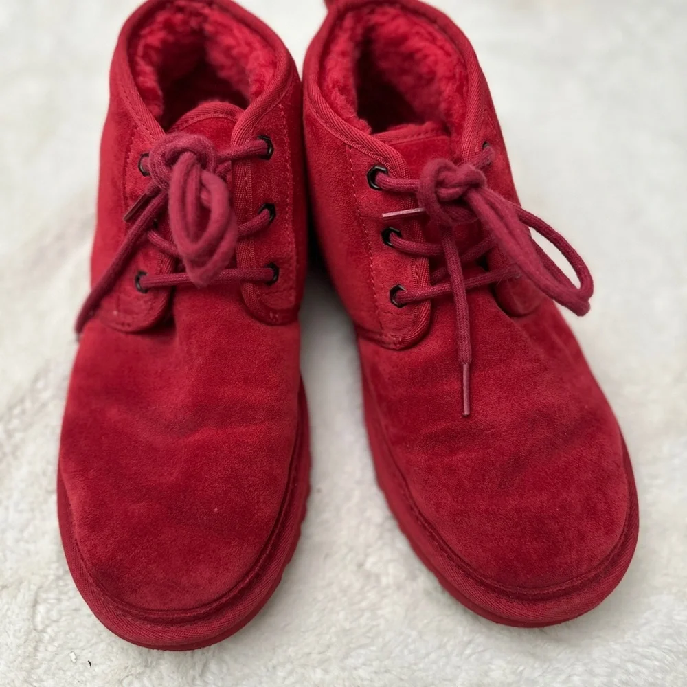 UGG Suede Fur Lined Neumal Boot Lace Up Chukka Ankle Boots - Picture 6 of 8